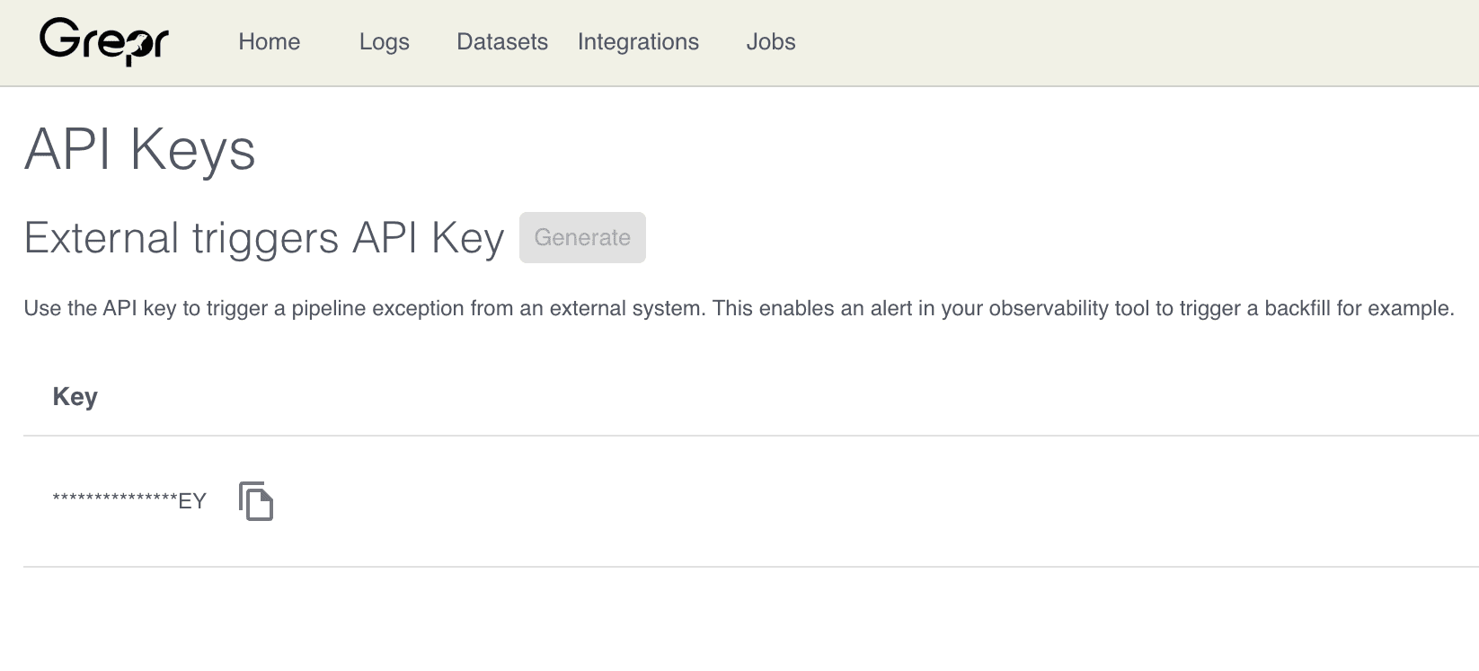 API Key Page