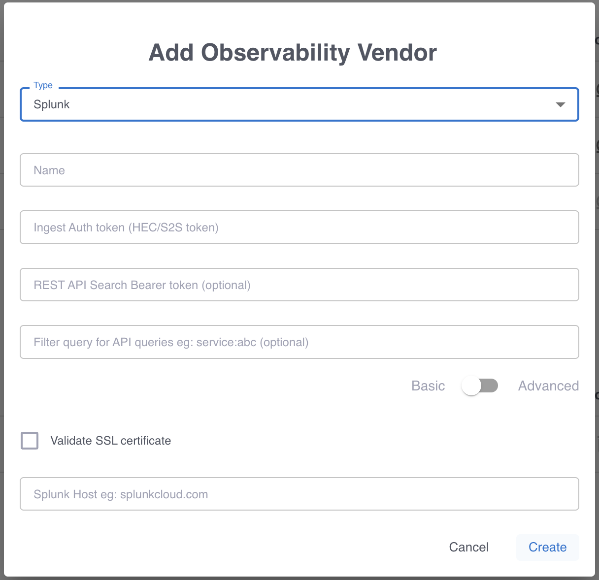 Add a Splunk integration in the Grepr UI.