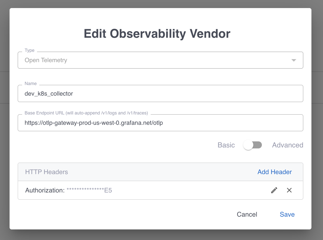 Open Telemetry Modal