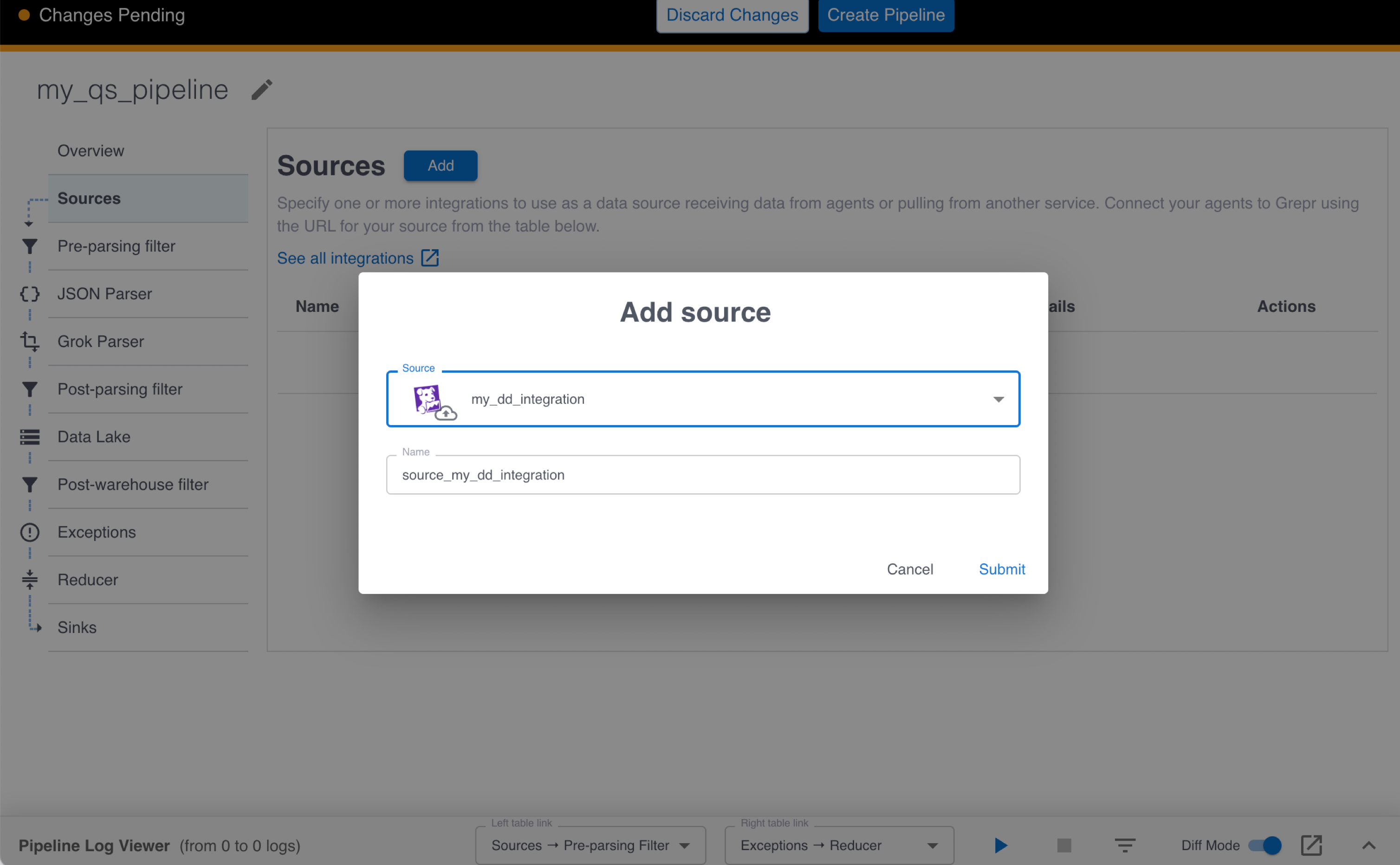 Configure a source in the Grepr UI.