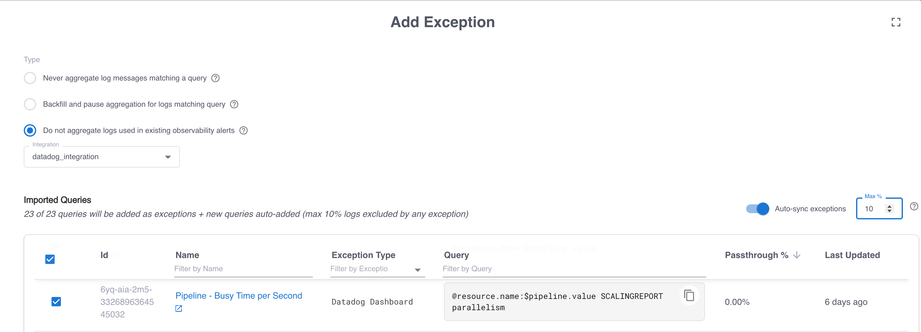 Vendor Exceptions